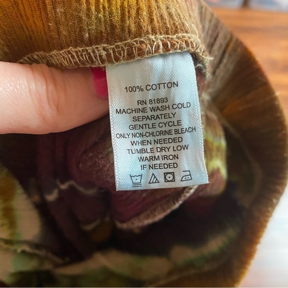 Handmade Tie Dye Pants Womens Small Geode Culottes Capri Crops Gold Purple Green - Picture 9 of 12